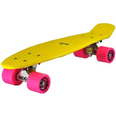 Ridge Skateboards 22 Mini Cruiser Skateboard, Giallo/Rosa Ridge Skateboards 22 Mini Cruiser Skateboard, Giallo/Rosa
