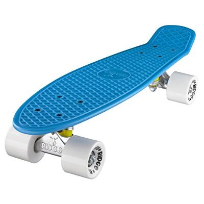 Ridge Skateboards 22 Mini Cruiser Skateboard, Blu/Bianco Ridge Skateboards 22 Mini Cruiser Skateboard, Blu/Bianco