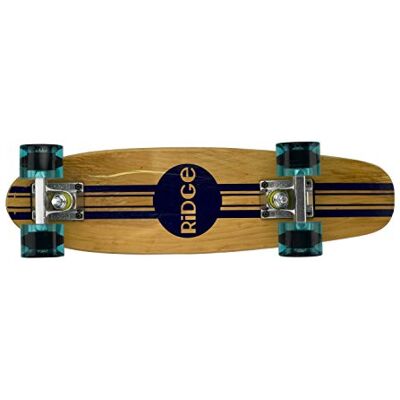 Ridge Skateboards Maple Mini Cruiser Original Skateboard, Blu Chiaro Ridge Skateboards Maple Mini Cruiser Original Skateboard, Blu Chiaro