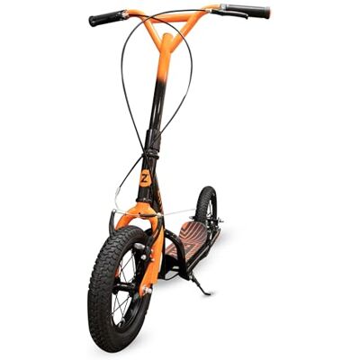 Zinc Radikal Monopattino BMX ibrido e BMX, 12", doppio freno a manubrio, grande pedana antiscivolo, manubrio regolabile, per bambini e adulti Zinc Radikal Monopattino BMX ibrido e BMX, 12", doppio freno a manubrio, grande pedana antiscivolo, manubrio regolabile, per bambini e adulti