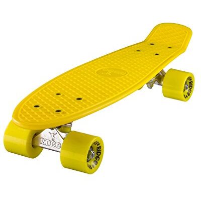 Ridge Skateboards 22 Mini Cruiser Skateboard, Giallo/Giallo Ridge Skateboards 22 Mini Cruiser Skateboard, Giallo/Giallo