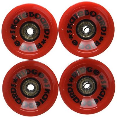 Ridge Skateboards 70mm Longboard Wheels Ruote per Skateboard, Rosso Ridge Skateboards 70mm Longboard Wheels Ruote per Skateboard, Rosso