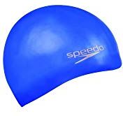 Speedo Unisex Adulto Plain Moulded Silicone Cap Cuffia da nuoto, Neon Blu, Taglia Unica