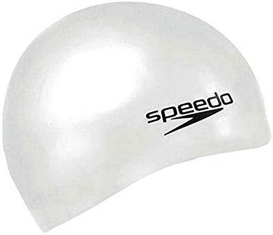 Speedo Unisex Adulto Flat Silicon Cap White Cuffia da nuoto, Bianco, Taglia Unica