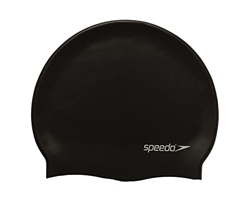 Speedo , Cuffia Piatta in Silicone Unisex, Nero, Taglia Unica