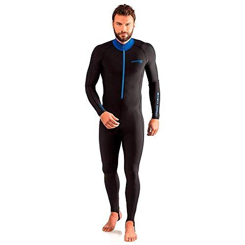 Cressi Skin Man Monopiece Wetsuit 1 mm, Monopezzo Protettivo per Snorkeling/Immersioni in Acque Temperate Uomo, Nero/Blu, 4/L