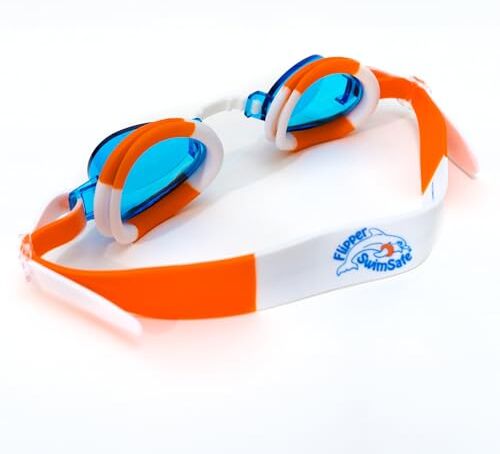 Flipper SwimSafe Occhiali da immersione per bambini e adulti, occhiali da nuoto regolabili con protezione UV e antiappannamento, inclusa custodia per occhiali