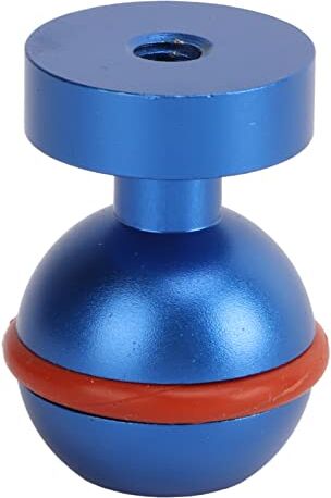 Akozon Adattatore per Braccio a Sfera Subacqueo Testa a Sfera con Luce Subacquea Anodizzazione del Rivestimento Duro in Lega di Alluminio Piccola Testa a Sfera per Torcia Subacquea Leggera e(Blu)