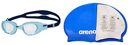 Arena The One Junior Occhialini Nuoto Anti-Appannamento per Bambini, Occhialini Piscina con Ampie Lenti, Protezione UV & Classic Silicone Jr, Cuffia per Bimbi Unisex Bambini