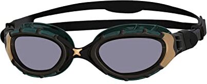 Zoggs Predator Flex Goggle, occhialini da nuoto con protezione UV, nero/oro/titanio, taglia S