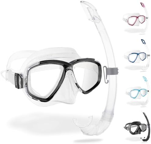 Cressi Perla, Snorkeling, Apnea, Immersioni Maschera Perla o Combo Set Maschera Perla + Snorkel Mexico,Taglia Unica, Unisex Adulto