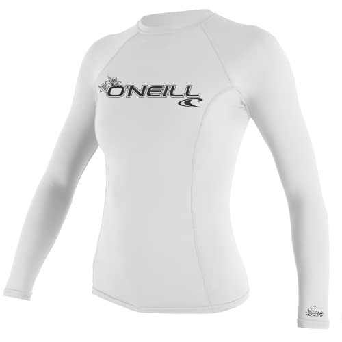 O'Neill Wetsuits Rash Guard a Maniche Lunghe da Donna Basic Skins, Vest, Bianco, L