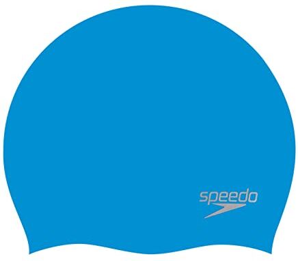 Speedo Unisex Adulto Moulded Silicone Swimming Cap Cuffia da nuoto, Blu/Chrome, Taglia Unica