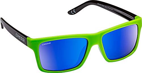 Cressi Bahia Floating Sunglasses, Occhiali Galleggianti Sportivi Da Sole Unisex Adulto, Nerokiwi/Lente Specchiate Blu, Taglia unica