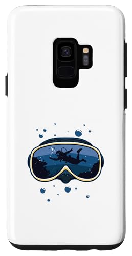 Scuba Diving Mask with Scuba Diver Swimming Custodia per Galaxy S9 Maschera per immersioni subacquee con nuoto subacqueo