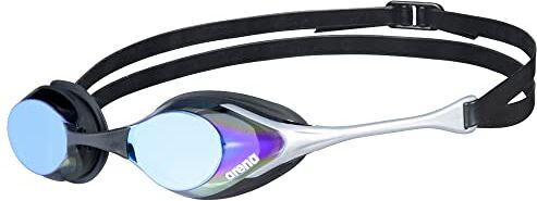 Arena Cobra Swipe Mirror, Occhialini da Nuoto Unisex-Adulto, Blu/Argento, Taglia Unica