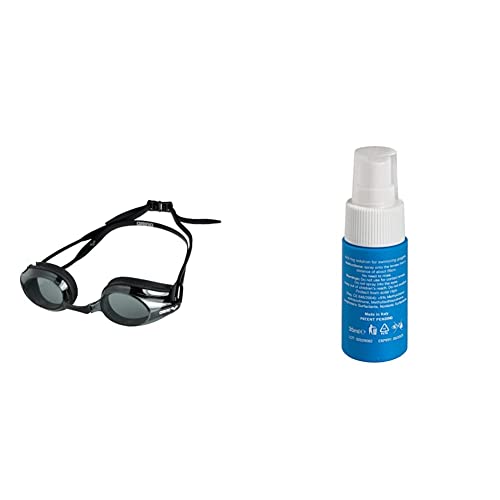 Arena Tracks, Occhialini da Gara Unisex-Adulto, Nero &  Spray Anti Appannamento Istantaneo per Occhialini, Antifog, Antiappannante Occhialini