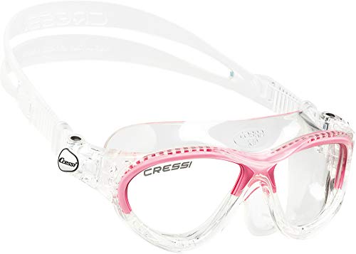 Cressi Mini Cobra Premium Occhialini per il Nuoto, Piscina e Snorkeling, Trasparente/Rosa/Lenti Chiare, Bambini 7/15 Anni