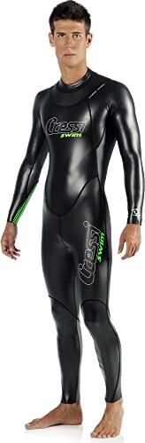 Cressi Triton All In One Swim Wetsuit 1.5mm, Muta Monopezzo da Nuoto, Neoprene Alta Densita, Glide Skin da 1.5 mm, Uomo, XL, Nero