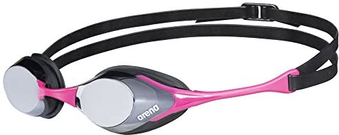 Arena Cobra Swipe Mirror, Occhialini da Nuoto Unisex-Adulto, Argento/Rosa, Taglia Unica