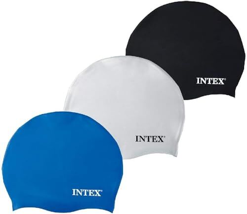 Intex - Cuffia in Silicone I.24, Colore Bianco/Blu/Nero, 13.3 x 1.6 x 15.9,