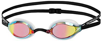 Speedo Unisex Adulto Fastskin Speedsocket 2 Mirror Occhialini, Bianco/Rose Gold, Taglia Unica