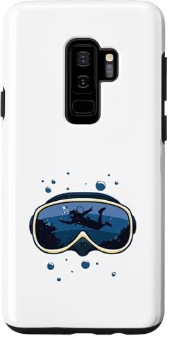 Scuba Diving Mask with Scuba Diver Swimming Custodia per Galaxy S9+ Maschera per immersioni subacquee con nuoto subacqueo