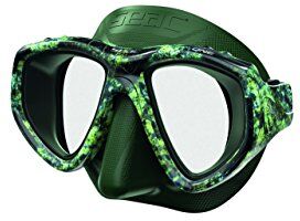 SEAC One, Maschera Sub per Immersioni Subacquee e Snorkeling con Custodia, Predisposizione Graduata per Miopia Unisex Adulto, Camo Verde