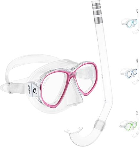 Cressi Perla Jr Snorkeling & Apnea Combo Set Maschera + Snorkel Minigringo, Trasparente/Rosa, Taglia Unica, Junior Unisex