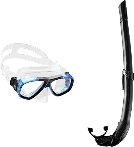 Cressi Focus Maschera Adatta per Attivita Subacquea, Compatibile con Lenti Graduate Optional da & ndash;1.00 a & ndash & Corsica, Snorkel Flessibile per Apnea, Pesca Subacquea