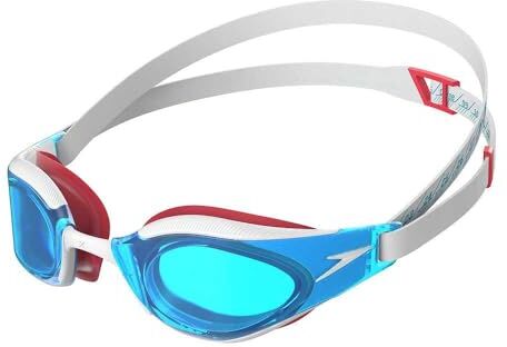 Speedo Fastskin Hyper Elite Occhialini da nuoto unisex, per adulti, blu/bianco, taglia unica