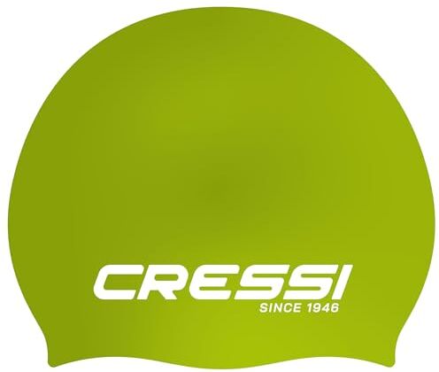 Cressi Eddie Swim Cap 1X Adulto Cuffia Adulto per il Nuoto, Lime/Bianco, Taglia Unica