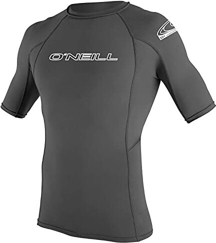 O'Neill Wetsuits Camicia da Sole a Maniche Corte Basic Skins da Uomo, Rash Vest, Grafite, L