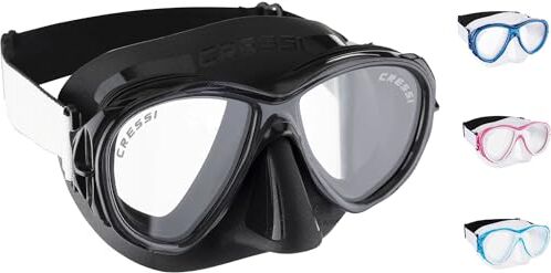 Cressi Samoa Mask Maschera Immersioni e Snorkeling, Nero/Nero, Taglia Unica, Unisex Adulto