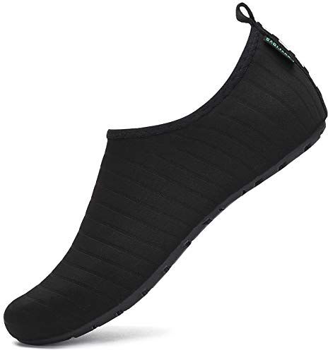 SAGUARO Scarpette Scoglio Scarpe da Sport Acquatici Barefoot Scarpe da Piscina Spiaggia Canottaggio Mare Fiume Nuoto Surf Vela Calzini per Immersione per Uomo Donna (033 Nero,38/39 EU)