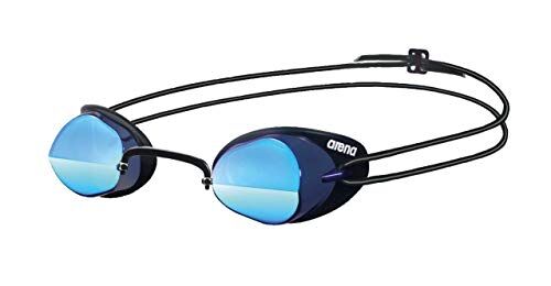 Arena Swedix Mirror Occhialini Nuoto Gara Anti-Appannamento Unisex Adulto, Occhialini Svedesi Piscina con Lenti Specchiate Angolate, Protezione UV, 4 Ponti Nasali Intercambiabili