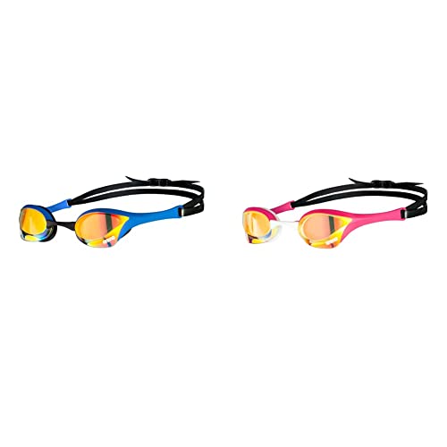 Arena Cobra Ultra Swipe Mr, occhialini da nuoto giallo rame e blu & Unisex – Adulto Cobra Ultra Swipe Mr (Yell-Pink) Swim Goggles, Multicolore, 1
