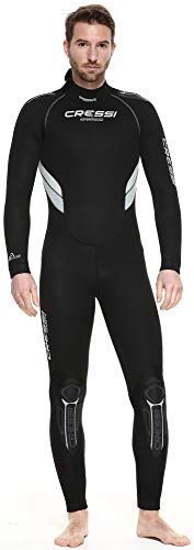 Cressi Castoro Man Monopiece Wetsuit 5 or 7mm, Muta Subacquea Uomo in Neoprene High Stretch Disponibile in 5 o 7 mm, Nero/Grigio 5mm, XL