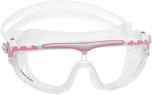 Cressi Skylight Swim Goggles, Occhialini Premium per Nuoto, Piscina, Triathlon e Sport Acquatici Unisex Adulto, Trasparente/Bianco/Rosa