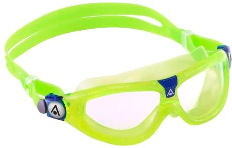 Aqua Sphere AQUASPHERE Seal KID, Occhialini da nuoto per bambini dai 3 anni in su con protezione UV, guarnizione in silicone, lenti antiappannamento e antigoccia per ragazzi