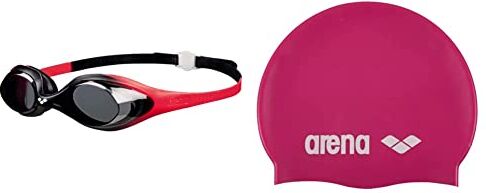 Arena Spider Junior Occhialini Nuoto Anti-Appannamento per Bambini, con Protezione UV, Ponte Nasale Autoregolante & Classic Silicone, Cuffia Unisex Adulto, Rosa (Fuchsia/White), Taglia Unica