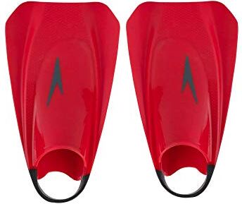 Speedo Unisex Adulto Fury Training Fin for Swimming Pinne da allenamento, Lava Rosso/Chill Blu/Grigio, 11-12