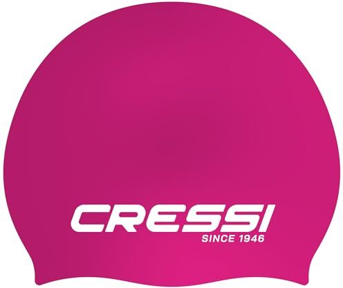 Cressi Eddie Swim Cap 1X Adulto Cuffia Adulto per il Nuoto, Rosa/Bianco, Taglia Unica