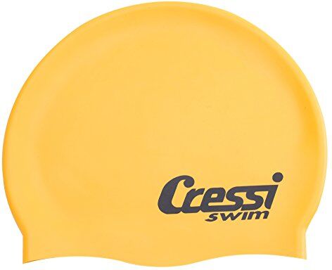 Cressi Cuffia Nuoto Alta Qualità in Silicone Anallergico, Unisex – Adulto, Giallo, Taglia Unica