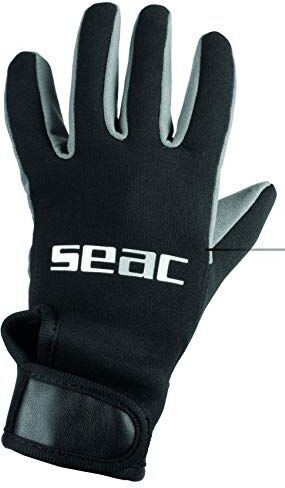 SEAC Amara Comfort Guanti da Sub in Neoprene da 1.5 mm per Immersioni, Apnea e Pesca Subacquea Unisex Adulto, Nero, S