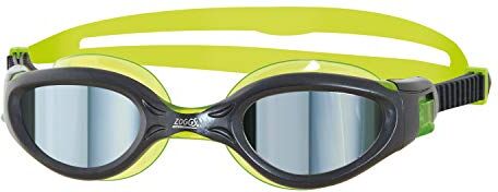 Zoggs Phantom Elite Occhialini da Nuoto Unisex, Occhialini da Nuoto, Colore Canna di Fucile/Verde/Specchio, 6-14 Anni