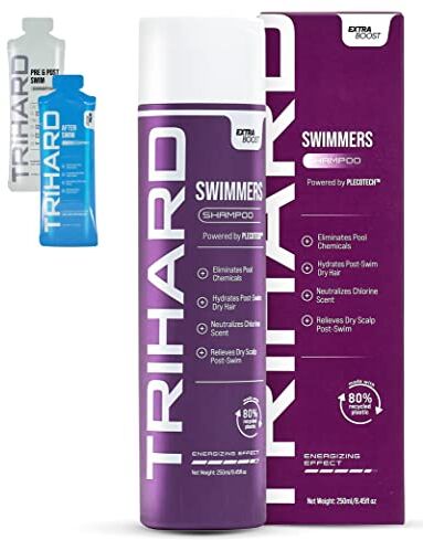 TRIHARD Shampoo per Nuotatori Extra Boost Elimina gli Effetti Negativi dei Residui Chimici della Piscina, del Cloro e dell'Acqua Dura I Shampoo Nuoto Specifico Anticloro Capelli