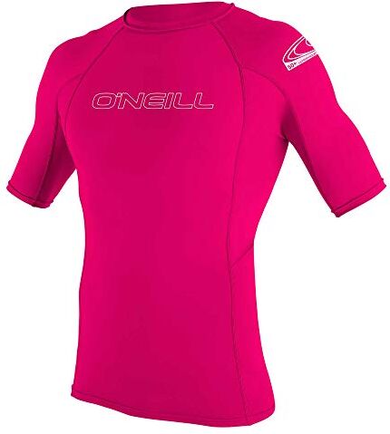 O'Neill Wetsuits Gilet da Bambina con Protezione dai Raggi UV Youth Basic Skins S/S Crew, Bambina, Rash Gilet, 3345-182, Anguria, 16