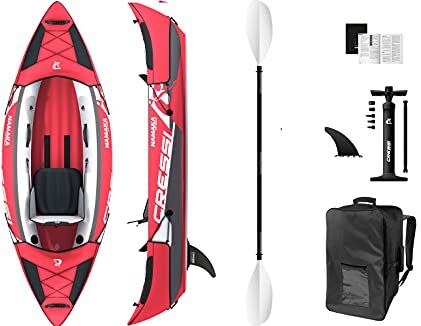 Cressi Namaka Ikayak Set 8'2'' Kayak Gonfiabile Posto Singolo, Colore Rosso