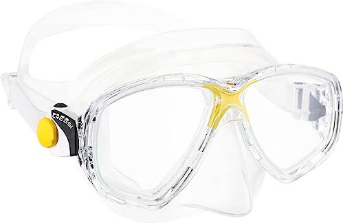 Cressi Marea Mask Maschera Immersioni e Snorkeling, Trasparente/Giallo, Taglia Unica, Unisex Adulto